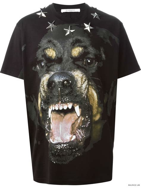 the givenchy rottweiler star appliqué print columbian-fit t-shirt|Rottweiler printed t.